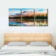 thumbnail image 3 of 3 Piece Canvas Wall Art Nature Glacier US Alaska Mountains Home Wall Art Colorful Flowers Forest Landscape Canvas Prints Scenery Artwork Contemporary Decor Ready to Hang, 48" Wx24" H, 3 of 5