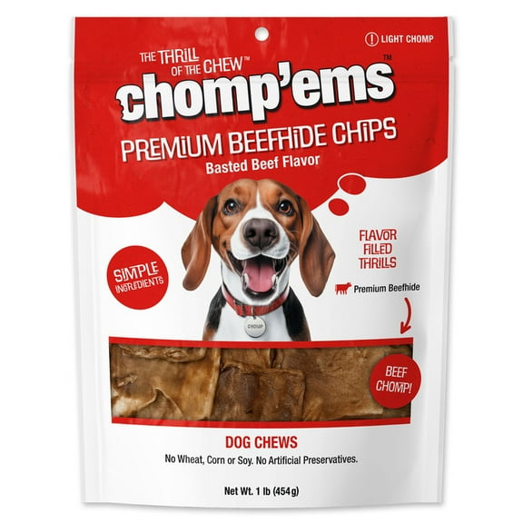 Westminster Pet Ruffin' it Chomp'ems Beef Rawhide Chips. 1 lb