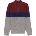 thumbnail image 3 of Suéter IZOD para hombre con cuello mock y botones, terciopelo color vino, XXL, 3 of 3