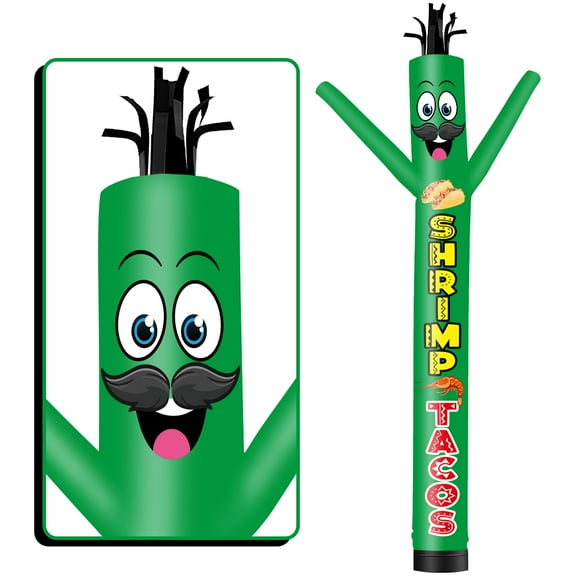 Inflatable Tube Man Shrimp Tacos Wacky Wavy Dancing Guy for Outdoor Decoration Advertising Business Promotion - Food Theme (Blower Not Included)
