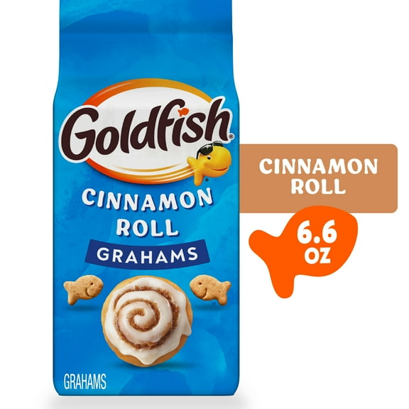 Goldfish Grahams Cinnamon Roll Baked Snack Crackers, 6.6 oz Bag