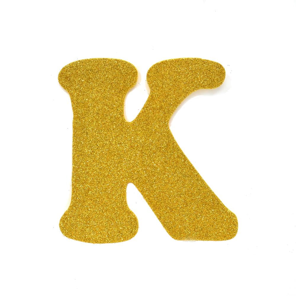 eva glitter foam letter cut out k gold 4 12 inch 12 count
