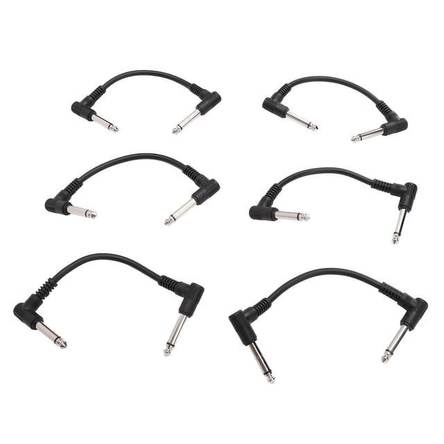 6 Inch Guitar Patch Cable Right Angle Metal Connectors Space Saving for Pedalboard Connections