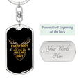 thumbnail image 2 of Few Are Willing To Hunt Stainless Steel or 18k Gold Premium Swivel Dog Tag Keychain, 2 of 10