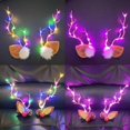 thumbnail image 2 of 2 piezas de pasadores navideños de Año Nuevo con pasadores ligeros para niños, lazo, ciervo, Papá Noel, sombreros navideños para niños, accesorios para el cabello para niños, 2 of 4