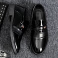thumbnail image 2 of Zapatos de cuero para hombre, zapatos de vestir de negocios informales, zapatos de cuero negros transpirables para hombres jóvenes, 2 of 5