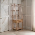 thumbnail image 6 of Benjara Yael Freestanding Pier with Adjustable Shelves, 72 Inch Light Brown, 6 of 6