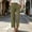 Army Green, variant on Women Solid Elastic Waist Button Zipper Fly Cargo Pants, Multi Pockets Straight Cropped Outdoor Hiking Casual Long Trousers Army Green XL(XL)