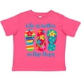 thumbnail image 3 of Inktastic Life Is Better Flip Flops Girls Toddler T-Shirt, 3 of 5