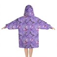 thumbnail image 2 of Purple Butterfly Pattern Blanket Hoodies for Kids 6-13YR Oversize Wearable Blanket Hoodies for Boys Girls Teens, 2 of 7
