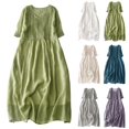 thumbnail image 4 of Rgdypko 2025 New Women's Fashion Dresses Solid Color V Neck Dress Daily Casual Wear, 4 of 4
