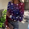 thumbnail image 2 of Sewkxo Women Tshirt Fashion 250th Anniversary American Independence Day Graphic Crewneck Pullover Top Spring Summer Loose Fit Casual Long Sleeve Tops,Deep Red 2XL, 2 of 6