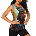 thumbnail image 2 of Vsdgher Débardeur Méditant Imprimé Chat pour Femmes, Séchage Rapide, Sport, Course, TG, 2 of 7