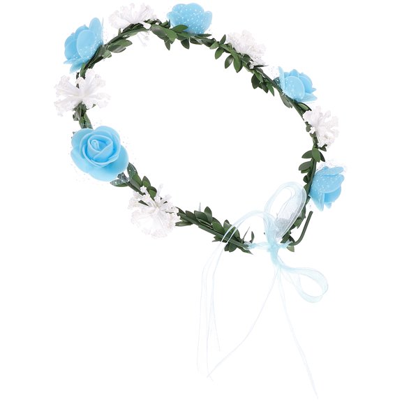 HIAKDOFT 1Pcs Bridal Headpieces for Birthday Circular Flower Headband Cream White Foams for Teen Girls and Women