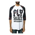 thumbnail image 2 of Fly Society Mens The Jersey Raglan Embellished T-Shirt, White, X-Large, 2 of 2