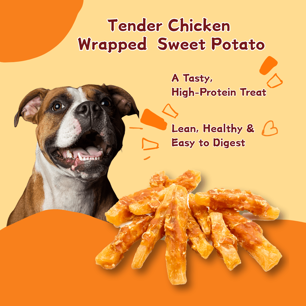ComfyCradle Chicken Wrapped Sweet Potato Dog Treats, Grain-Free & High-Protein, 1.76 Pound