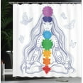 thumbnail image 4 of Ambesonne Peace Shower Curtain, Yoga Lotus Pose, 69"Wx84"L, Multicolor, 4 of 5