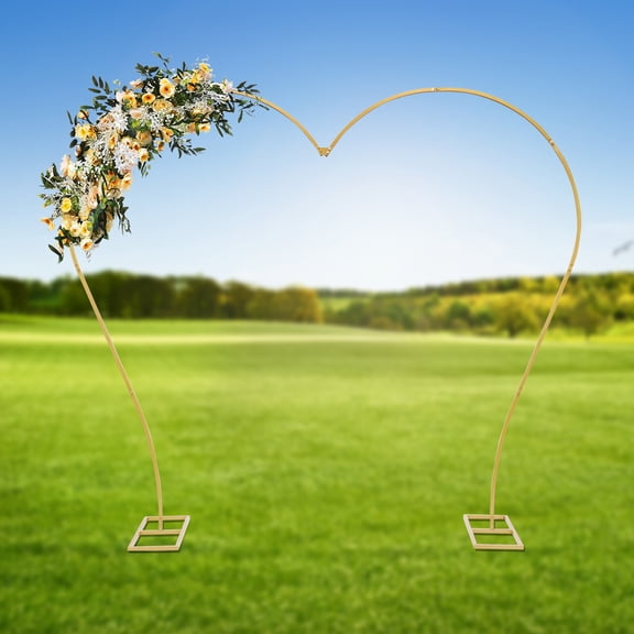 Heart Shaped Wedding Arch, Gold, Metal Wedding Arch Stand, Rustic Wedding Ceremony Decor, Garden Party Backdrop