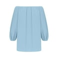 thumbnail image 5 of Blouses for Women Long Lantern Sleeve Summer Fashion Off Shoulder Plain Top T Shirts Flowy Tunics Spring, 5 of 7