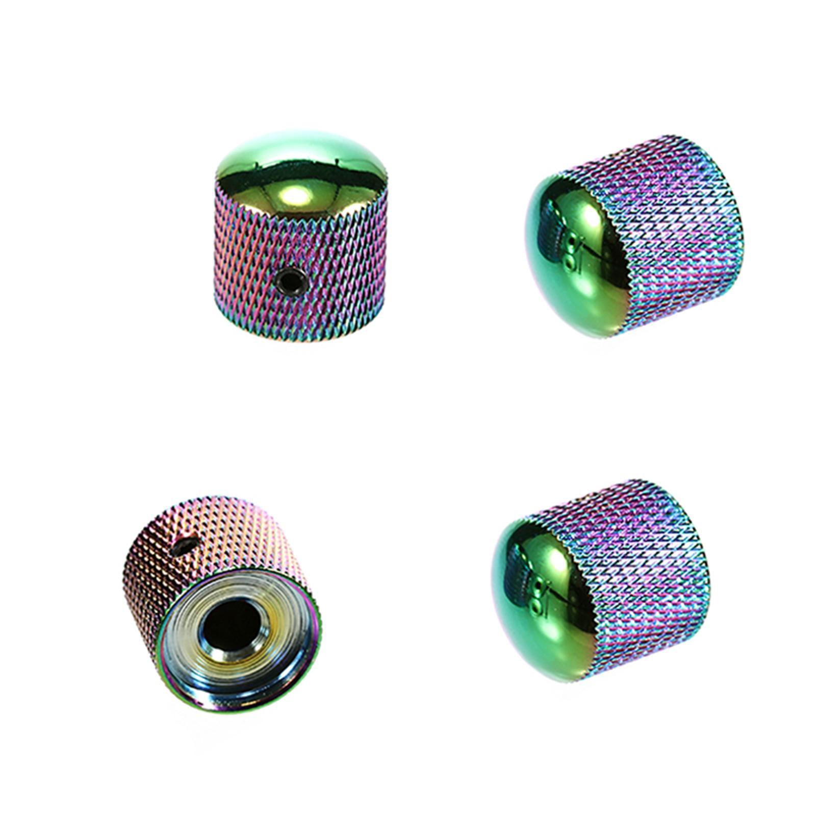 QccHieUs 4 Pieces Electric Guitar Bass Knobs Volume and Tone Control, Professional, Metal