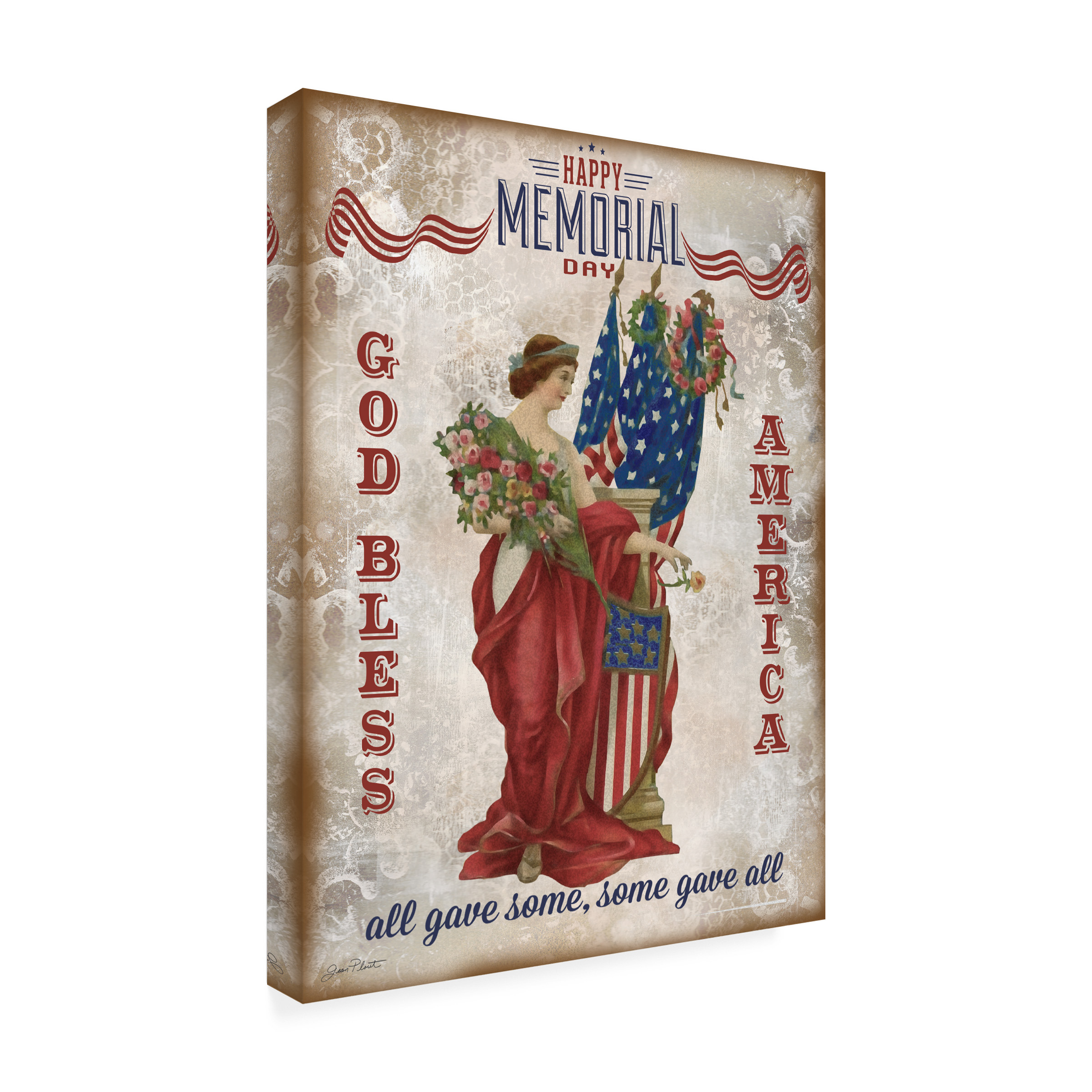 Trademark Fine Art 'Retro Patriotic 2' Canvas Art by Jean Plout