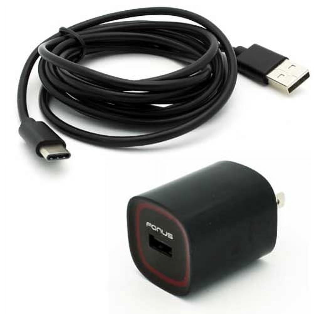 Moto G7 Power - 2.4A Home Charger, USB Cable TYPE-C 6ft Power Adapter USB-C Cord Rapid AC Plug Wall for Motorola Moto G7 Power Phone