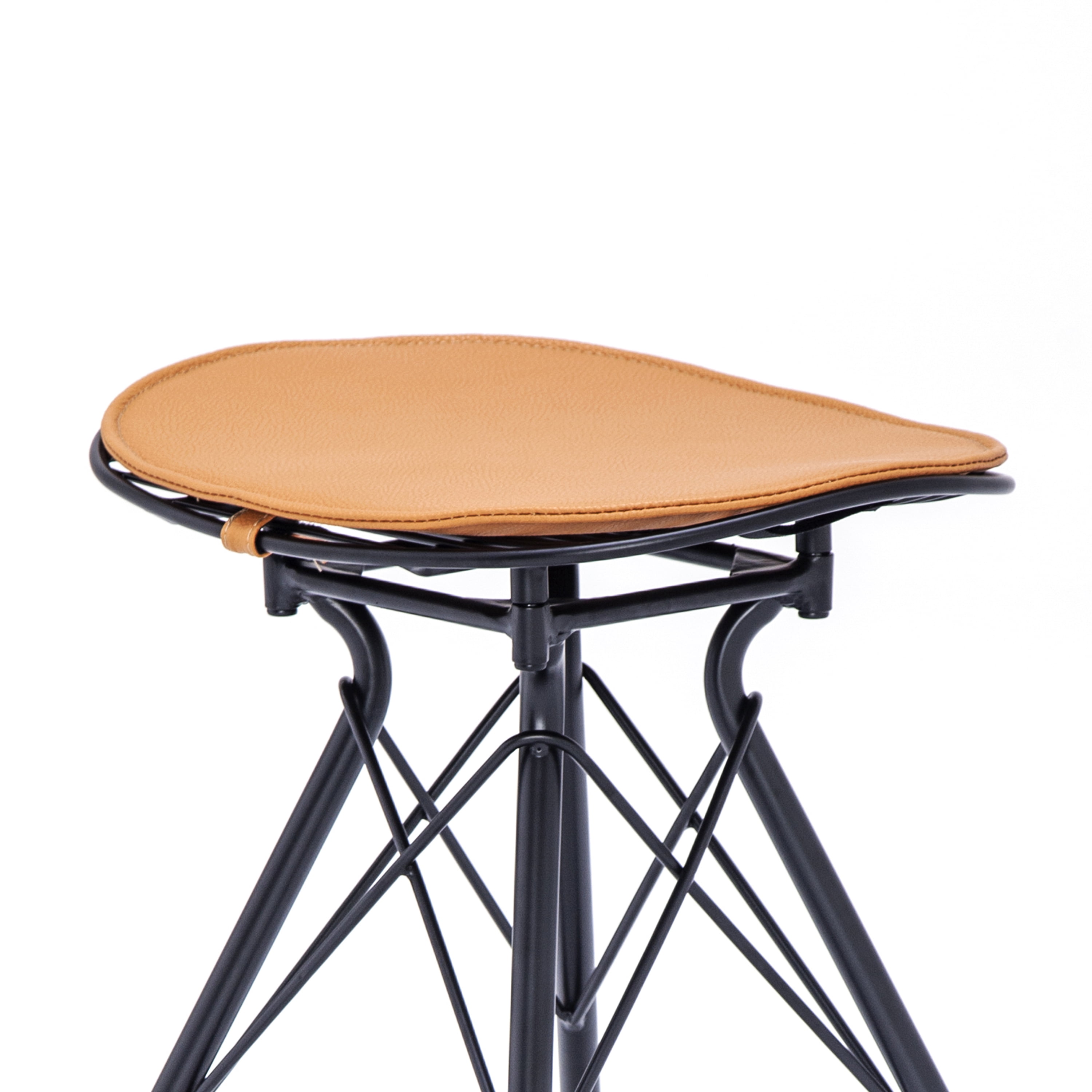 30" Counter Height Bar Stools Set of 2, Industrial Metal Bar Chairs with Faux Leather Seat & Wood Footrest, Farmhouse Kitchen Island Stools