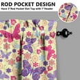 thumbnail image 5 of Kitchen Curtains 36 Inch Short - 3 Panel Set with Colorful Butterfly Floral Pattern, Rod Pocket Window Curtain, 100% Polyester for Butterfly Lovers, Farmhouse, Kitchen, Bedroom, Easy Wash, 5 of 6