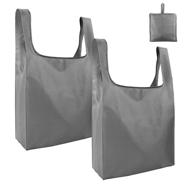 2 Pack Reusable Shopping Bags Foldable Large Grocery Bags with Attach Pocket Reusable Tote Bags Machine Washable for Kitchen Shopping