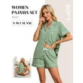 thumbnail image 6 of MAYFISH 100% Cotton Pajama Sets for Women Short Sleeve Sleepwear Button Down Pjs Summer 2 Piece Lounge Sets S-XXL(Sage Green, Large), 6 of 6