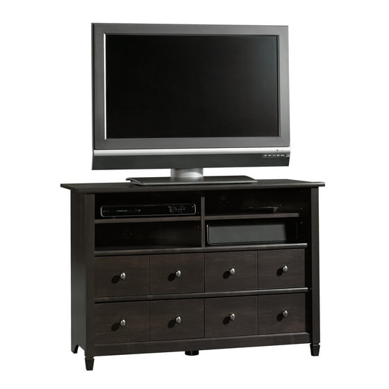 Sauder Edge Water Highboy TV Stand for TVs up to 47", Estate Black Finish