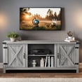 thumbnail image 3 of Vineego 58"Modern Farmhouse Barn Two-Door Tv Stand for TVs up to 65",Light Gray, 3 of 9