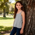 thumbnail image 5 of Gaexia Girls Summer Casual Lightweight Sleeveless Tank Top With Striped Design For Cool Playful Style (Black,5-6 Years), 5 of 7