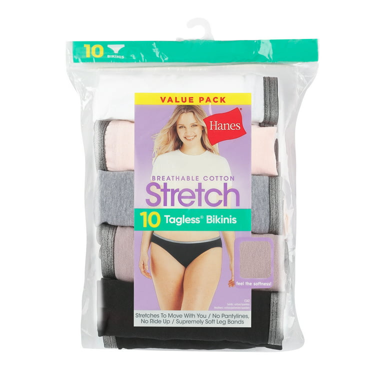 Hanes Women's Breathable Cotton Stretch Bikini 10-Pack