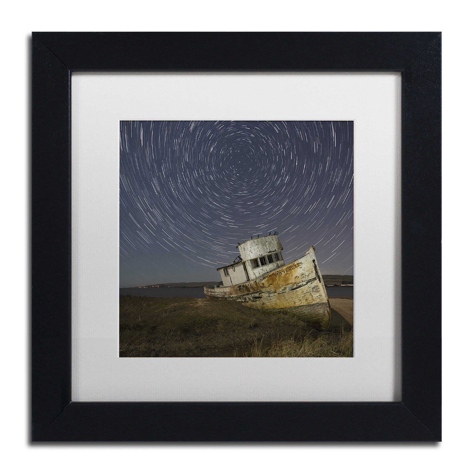 Trademark Fine Art "Point Reyes I" Canvas Art by Moises Levy White Matte, Black Frame