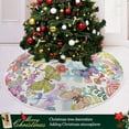 thumbnail image 6 of FMSHPON Watercolor Flower Butterfly Xmas Christmas Tree Skirt Stand Mat for Holiday Party Decoration Indoor Outdoor 36 inches, 6 of 6