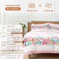 thumbnail image 6 of 3 Piece Summer Starfish Pink Duvet Cover Set Twin Size, Microfiber Comforter/Quilt Cover with Corner Ties and 2 Pillowcases, Beach Coral Conch Coastal All Season Soft Bedding with Zipper Closure, 6 of 8
