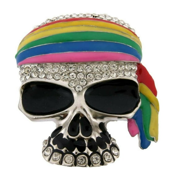 LGBT Friendly Skull Equality Skeleton Belt Buckle Gay Lasbian Rainbow Colored Halloween Costume Party
