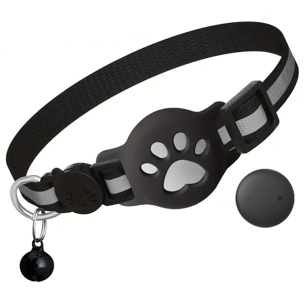 Methold Localizador GPS para gatos, sistema dual, resistente al agua, larga duración de la batería, compatible con perros y gatos. Suministros para gatos Reflectantes + Negros Sistema dual