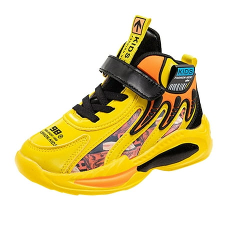 

zuwimk Toddler Shoes Kids Shoes for Boys Girls Breathable Knit Running Sneakers Yellow