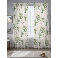thumbnail image 2 of Green Hummingbird Sheer Curtains 2 Panels Set Summer Animal Garden Flower Leaf Linen Texture Sheer Window Curtains Light Filtering Rod Pocket Voile Drapes for Bedroom Living Room 52"X96", 2 of 8