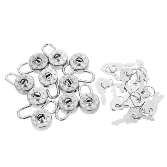 FRCOLOR 1 Set Mini Round Shaped Padlocks With Keys Round Padlock Mini Padlocks Diary Lock And Key Set Mini Lock And Key Set Pad Locks