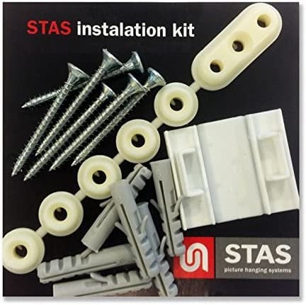 STAS Art Hanging System: STAS cliprail pro White 200cm 78.75 inch + Installation kit
