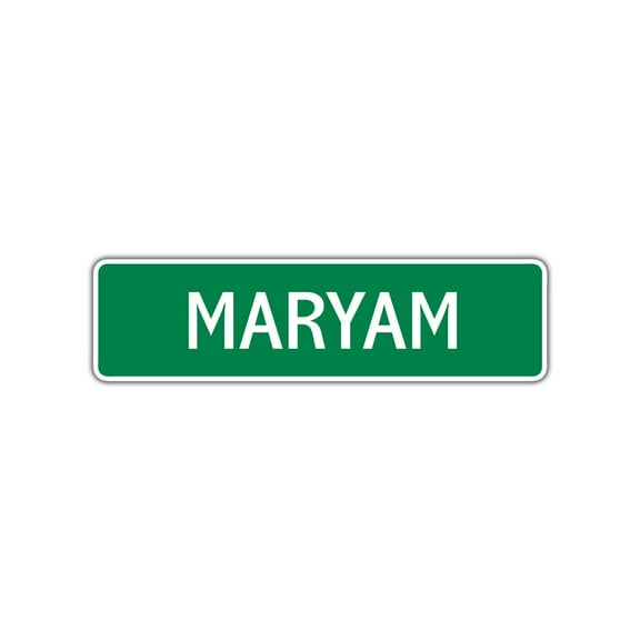 Maryam Girls Children Name Letter Printed Label Indoor Outdoor Unique Novelty Wall Plaque Decoration Aluminum Metal Sign 4"x13.5"