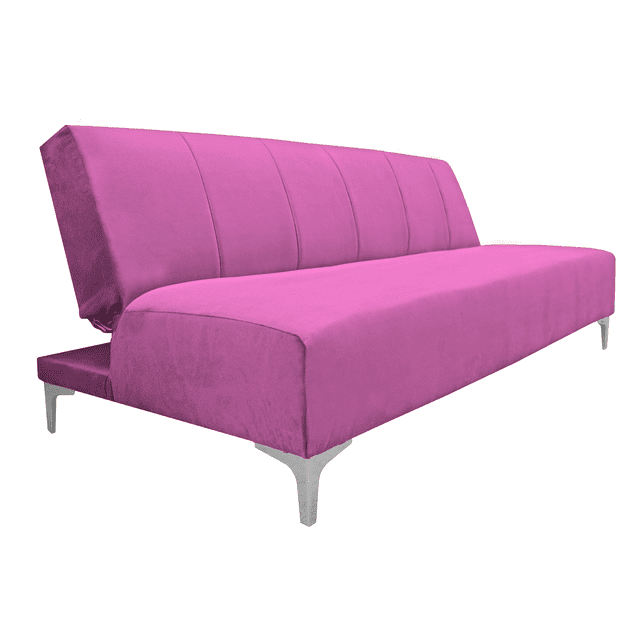 Sofa Cama Reclinable El Bazar Store Miami Rosa terciopelo, Futon 3 posiciones, Sala, Love Seat