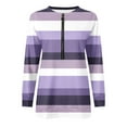 thumbnail image 4 of Sevevn Womens Tops Fall Long Sleeve Loose Pullover Shirt Dressy Casual Ladies Striped Crewneck Sweatshirts Womens Zip Up Hoodies Zipper Hoodies For Women Women's Fashion Hoodies Womens Hoodies, 4 of 5