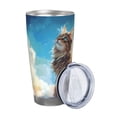 thumbnail image 2 of Fotbe Blue Sky Winged Cat Pattern 20 oz Tumbler Stainless Steel Vacuum Insulated Coffee Ice Cup Double Wall Travel Flask Leak-proof Coffee Cup-Straw Three-piece Set, 2 of 8