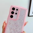 thumbnail image 4 of Compatible with Samsung Galaxy S23 Ultra 5g Glitter Clear Phone Case,Cute Curly Wave Frame Case Women Bling Shiny Case Soft Shockproof Bumper Cover (Pink, Samsung Galaxy S23 Ultra), 4 of 12