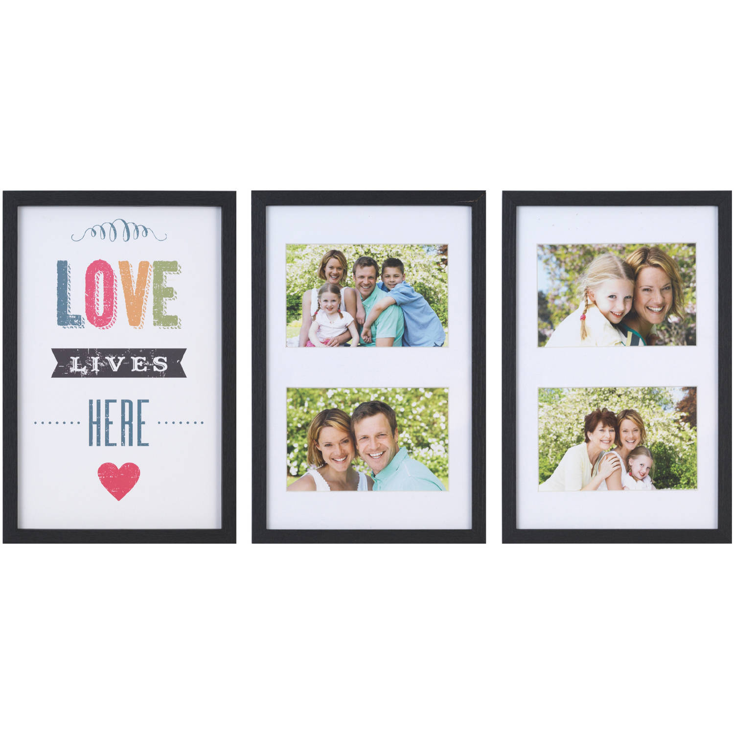 Melannco 4Opening "Love Lives" Set of Photo Collages, Picture Frames