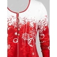 thumbnail image 4 of Camiseta de Henley de Talla Grande de Navidad de Estampado de Copo de Nieve Rosegal  Mangas largas de talla grande, 4 of 5